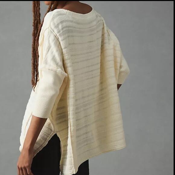 Anthropologie Pilcro Oversized Pullover Knit Sweater Tunic Women’s Small Cream - Picture 2 of 9